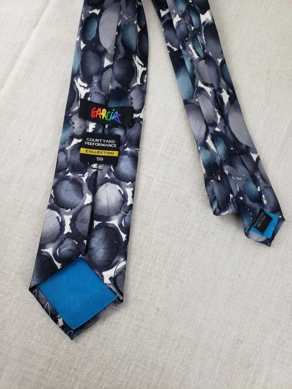 Jerry Garcia Courtyard Performance Collection Neck Tie 59 Gray Abstract Dot Silk